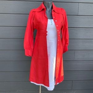 Vintage 1970's John Hayles Silk Jacket / Dress / long Blazer - XS